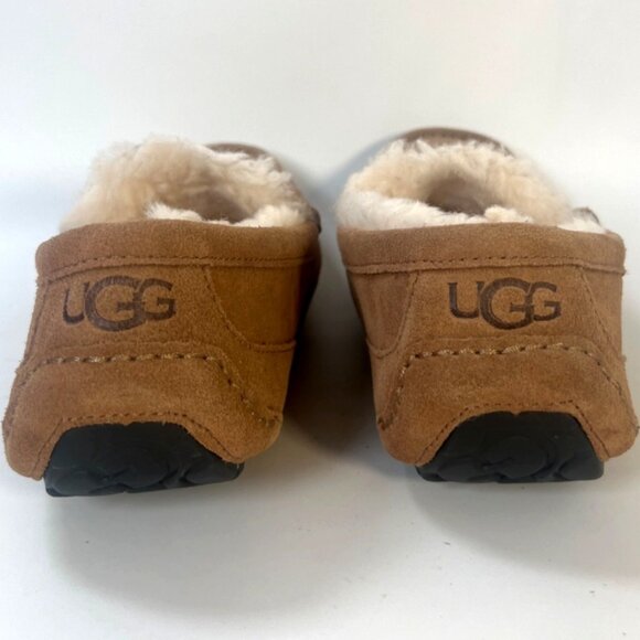 Ugg Ascot Chestnut Suede Men Winter Slippers With Shearling Lining Size 11 - Picture 5 of 12